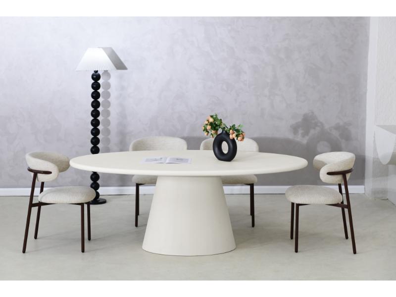 GBO – Table ovale Cementex – Couleur blanche – TF2402 – 200 x 110 x 74 cm