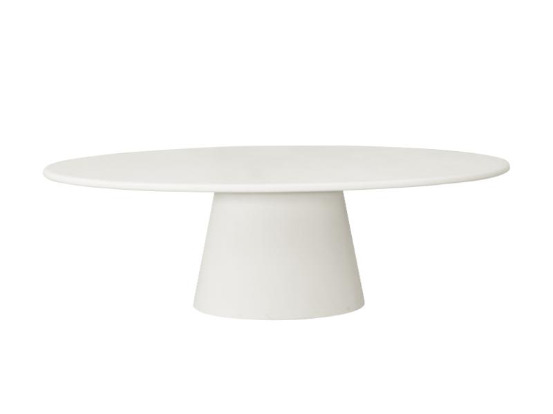 GBO – Table ovale Cementex – Couleur blanche – TF2402 - 240x110x74 cm