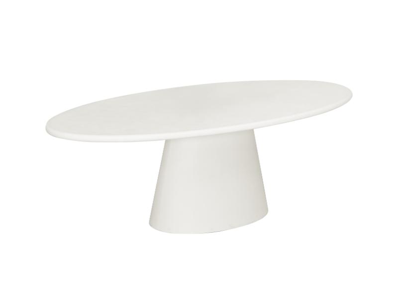 GBO – Table ovale Cementex – Couleur blanche – TF2402 - 240x110x74 cm