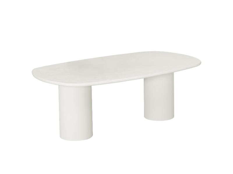 GBO – Table ovale danoise Cementex – Blanc – TF2404 – 210x120x74 cm
