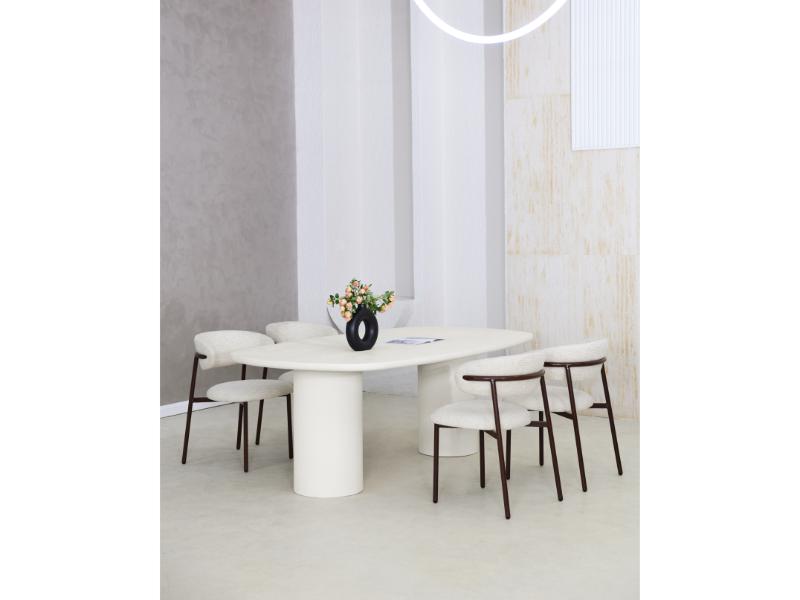 GBO – Table ovale danoise Cementex – Blanc – TF2404 – 210x120x74 cm