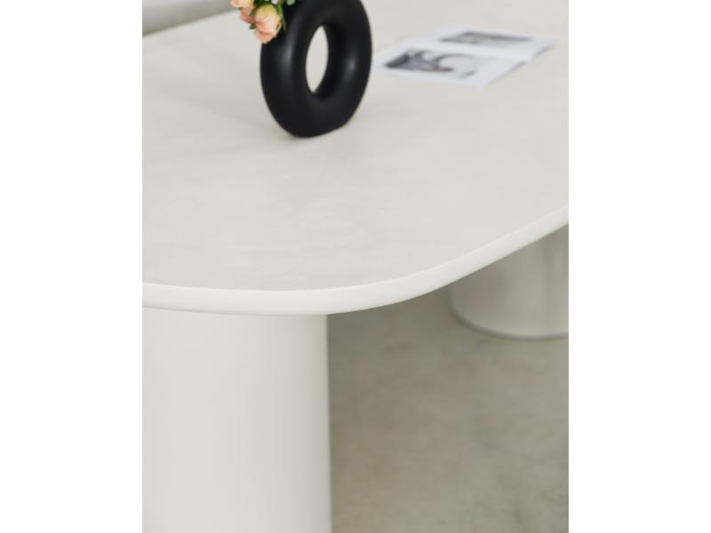 GBO – Table ovale danoise Cementex – Blanc – TF2404 – 210x120x74 cm