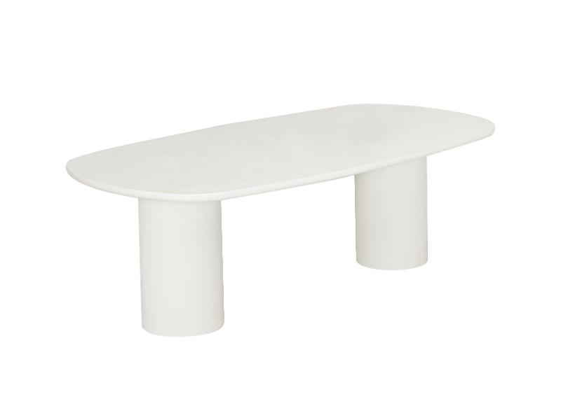GBO – Table ovale danoise Cementex – Blanc – TF2404 – 230x120x74 cm
