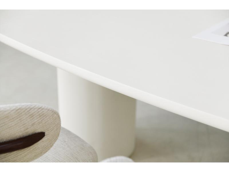 GBO – Table ovale danoise Cementex – Blanc – TF2404 – 230x120x74 cm