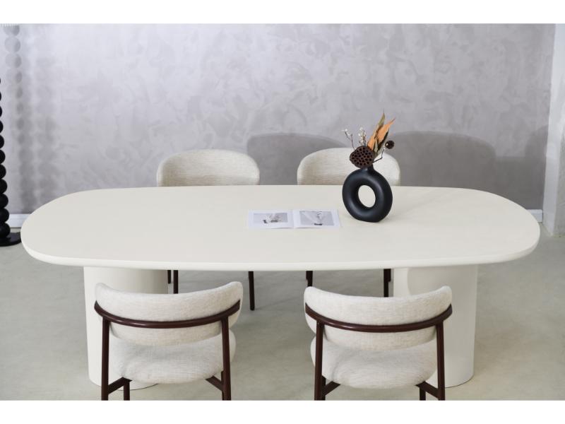 GBO – Table ovale danoise Cementex – Blanc – TF2404 – 230x120x74 cm