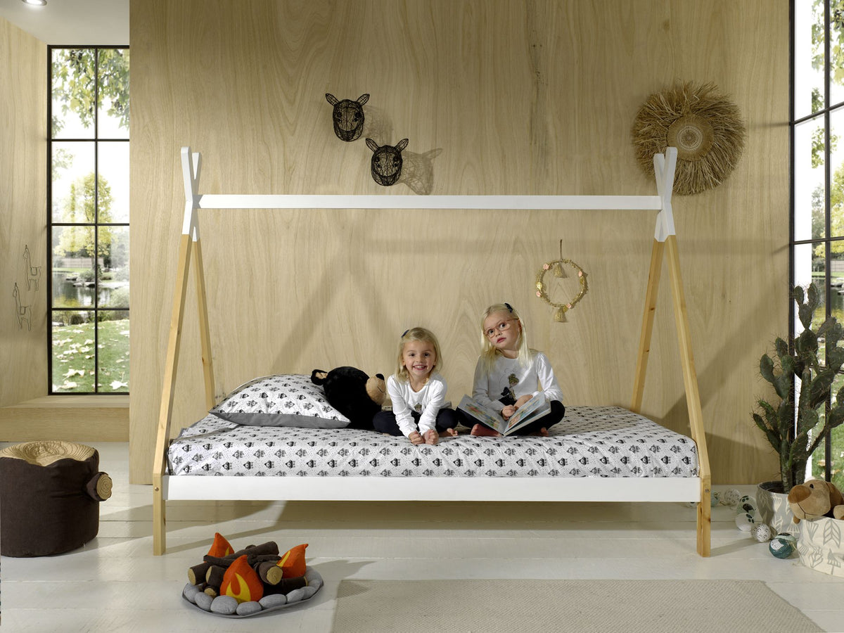 Vipack - Huisbed TIPI - Verhoogd - Wit - 90x200 cm