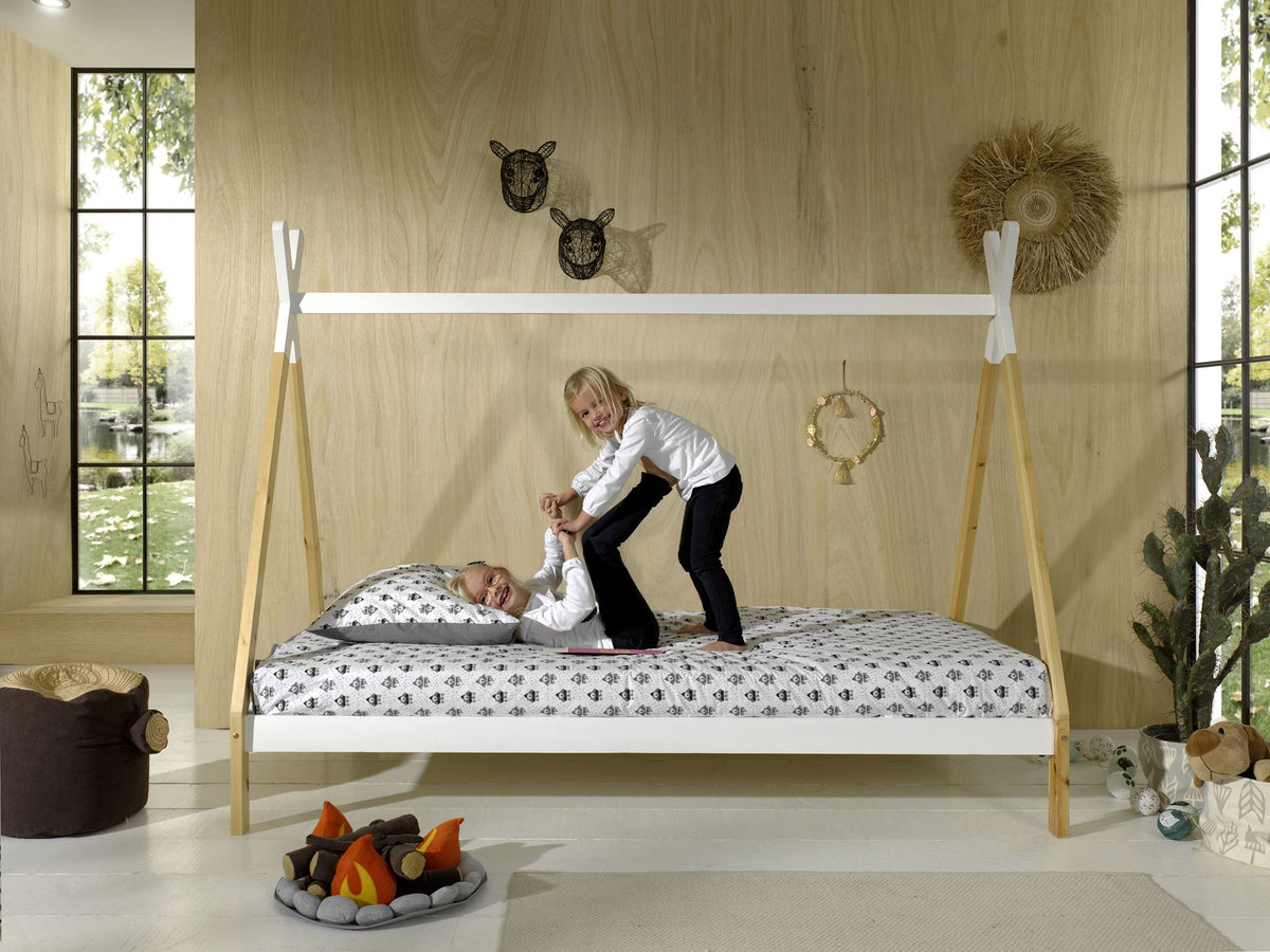 Vipack - Huisbed TIPI - Verhoogd - Wit - 90x200 cm