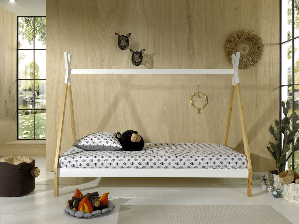 Vipack - Huisbed TIPI - Verhoogd - Wit - 90x200 cm
