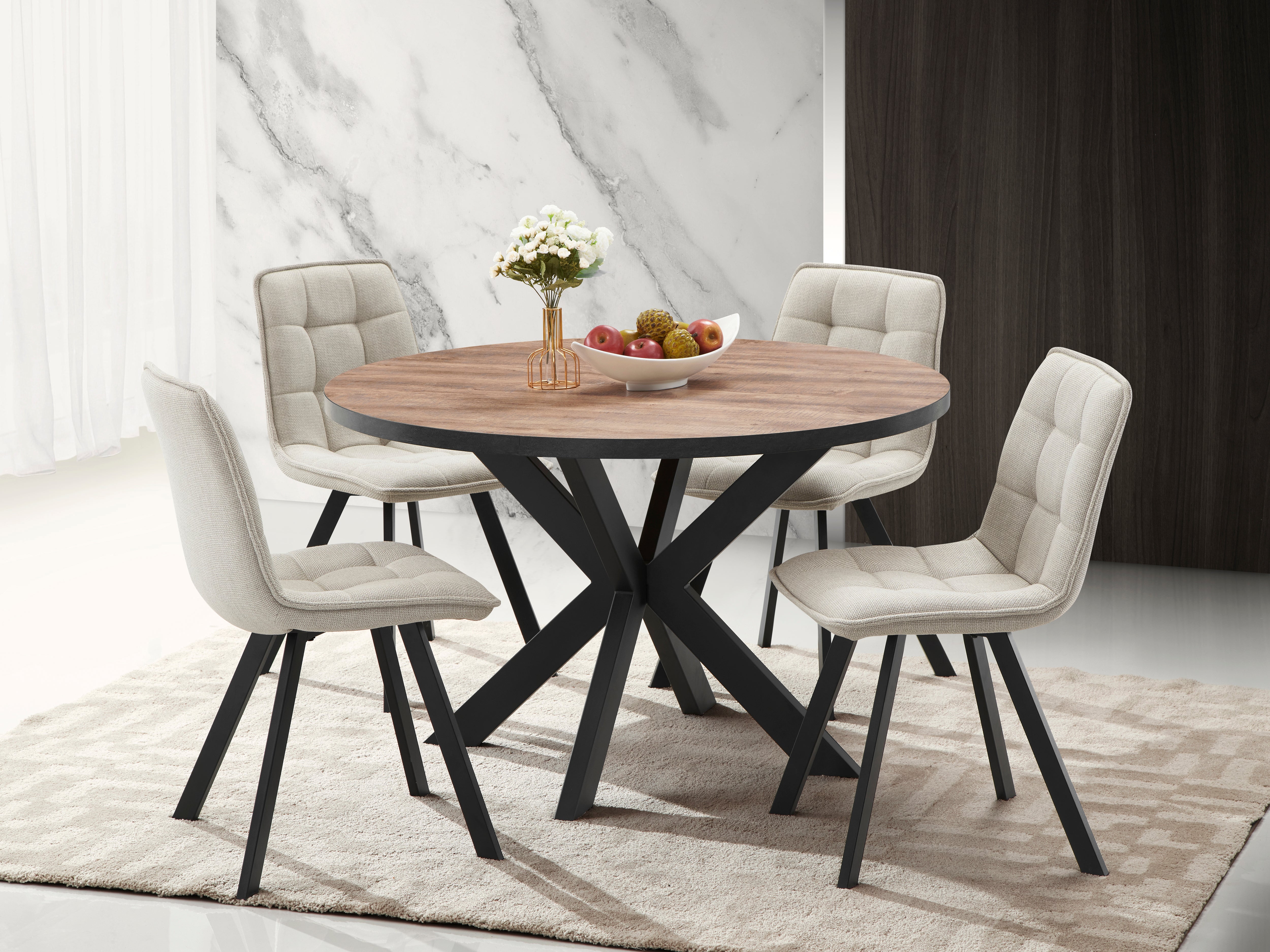 TYC - Table à manger ronde Opera - pieds en X - h76xl120xp120cm