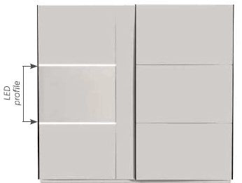 2BM - Schuifdeuren kleerkast Tokyo - Cashmere Kleur - Led - 250x65x215cm