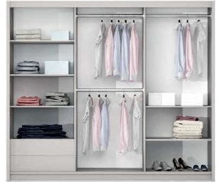 2BM - Schuifdeuren kleerkast Tokyo - Cashmere Kleur - Led - 250x65x215cm