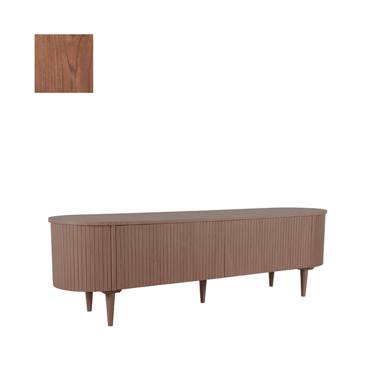 Label51 - Meuble TV Oliva - Chêne - Noyer - 180 x 47 x 55 cm