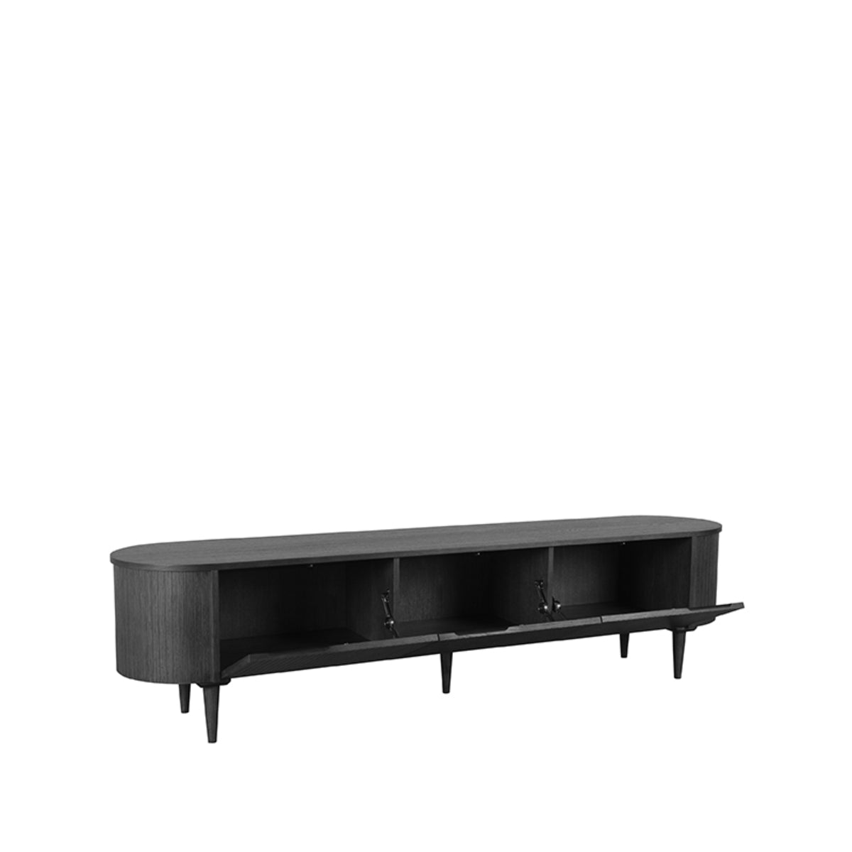 Label51 - Meuble TV Oliva - Chêne - Noir - 220 x 47 x 55 cm