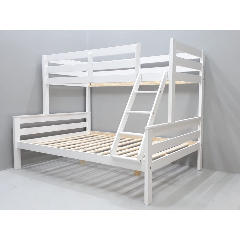 2BM – Twinful Trio Stapelbed - Wit decor – 90x200 & 140x200cm