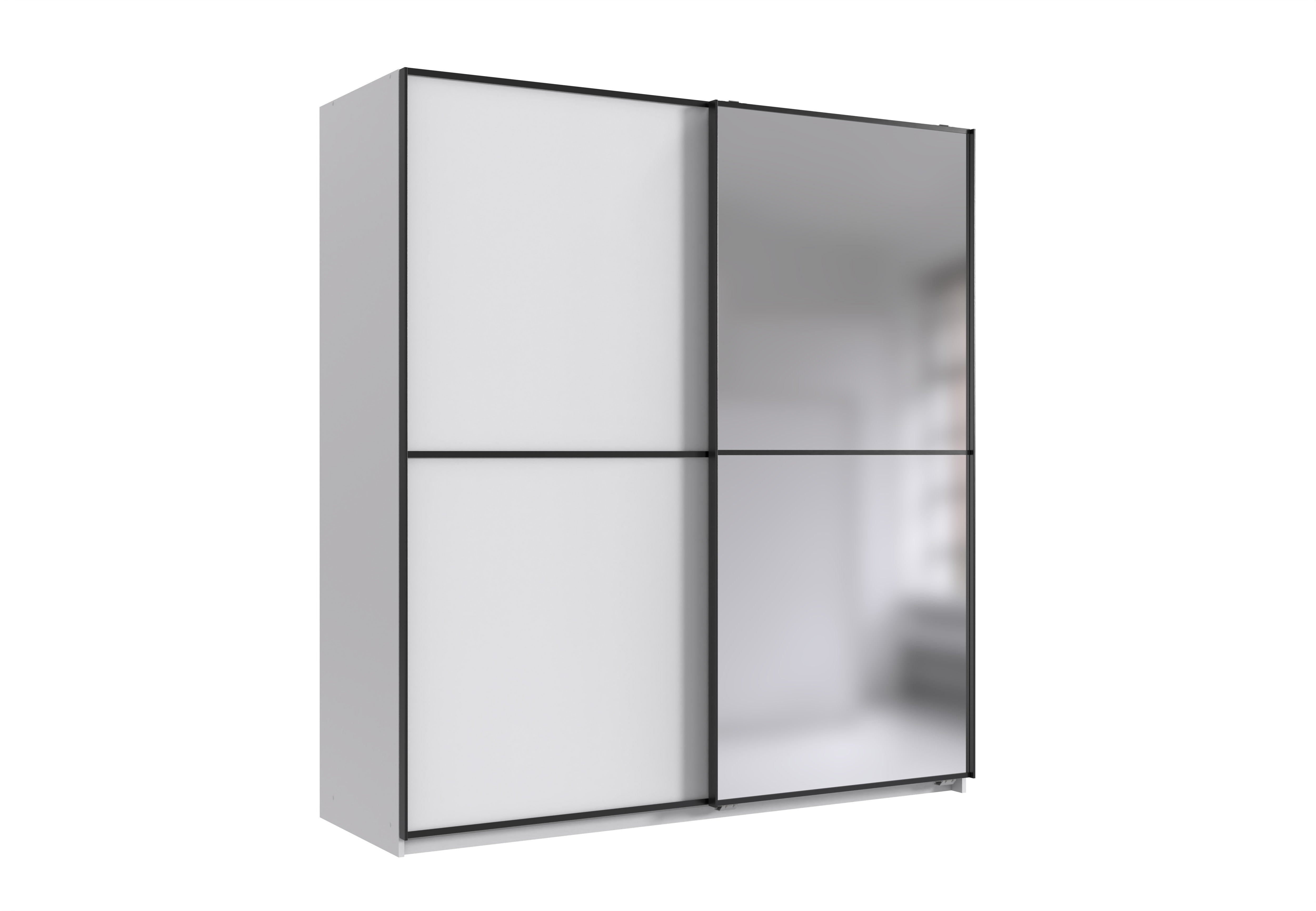 Wimex - Kleerkast Ulm - X17768 - Wit/Zwart - 135x198x65cm