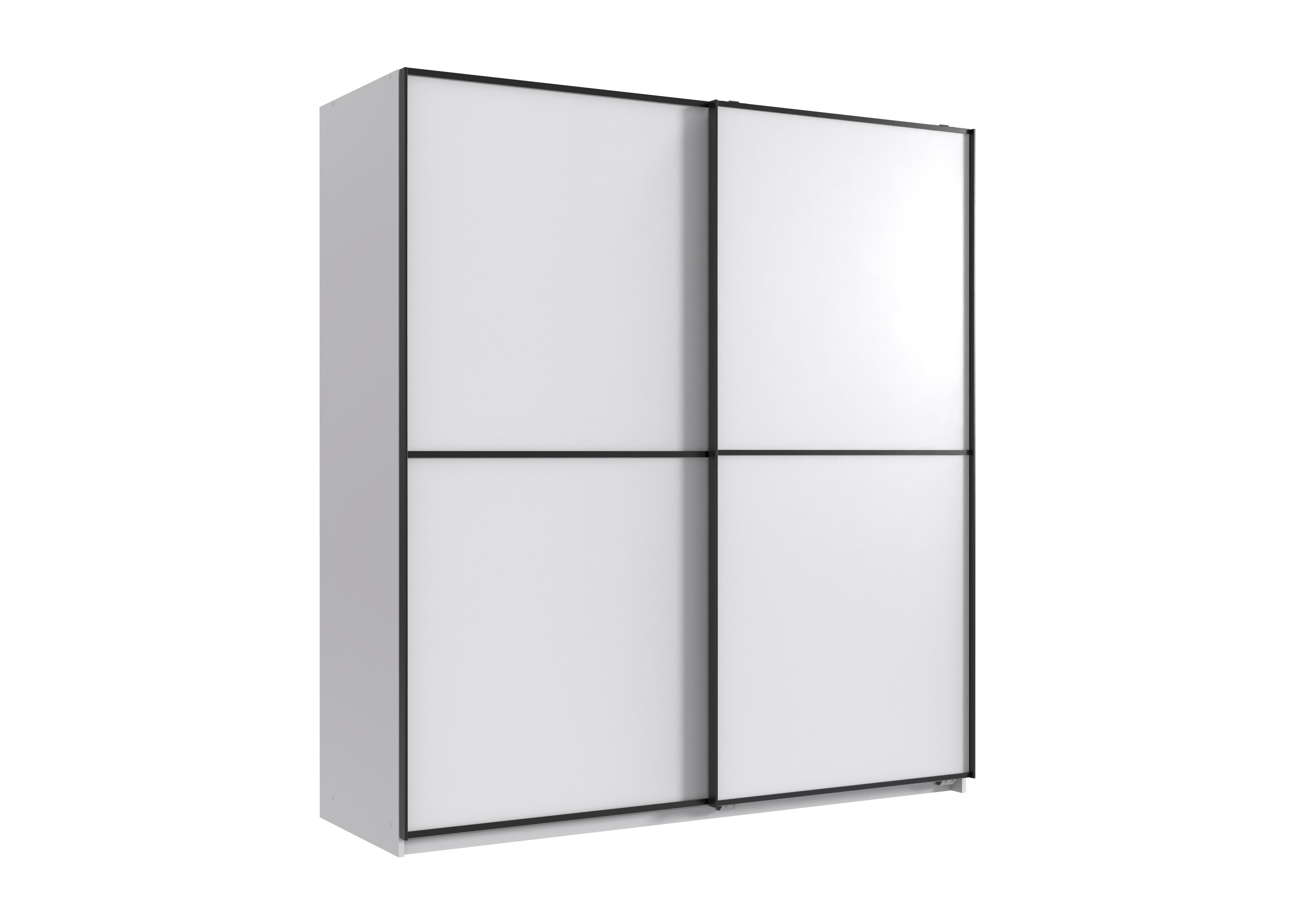 Wimex - Armoire Ulm - X17771 - Blanc/Noir - 180x198x65cm