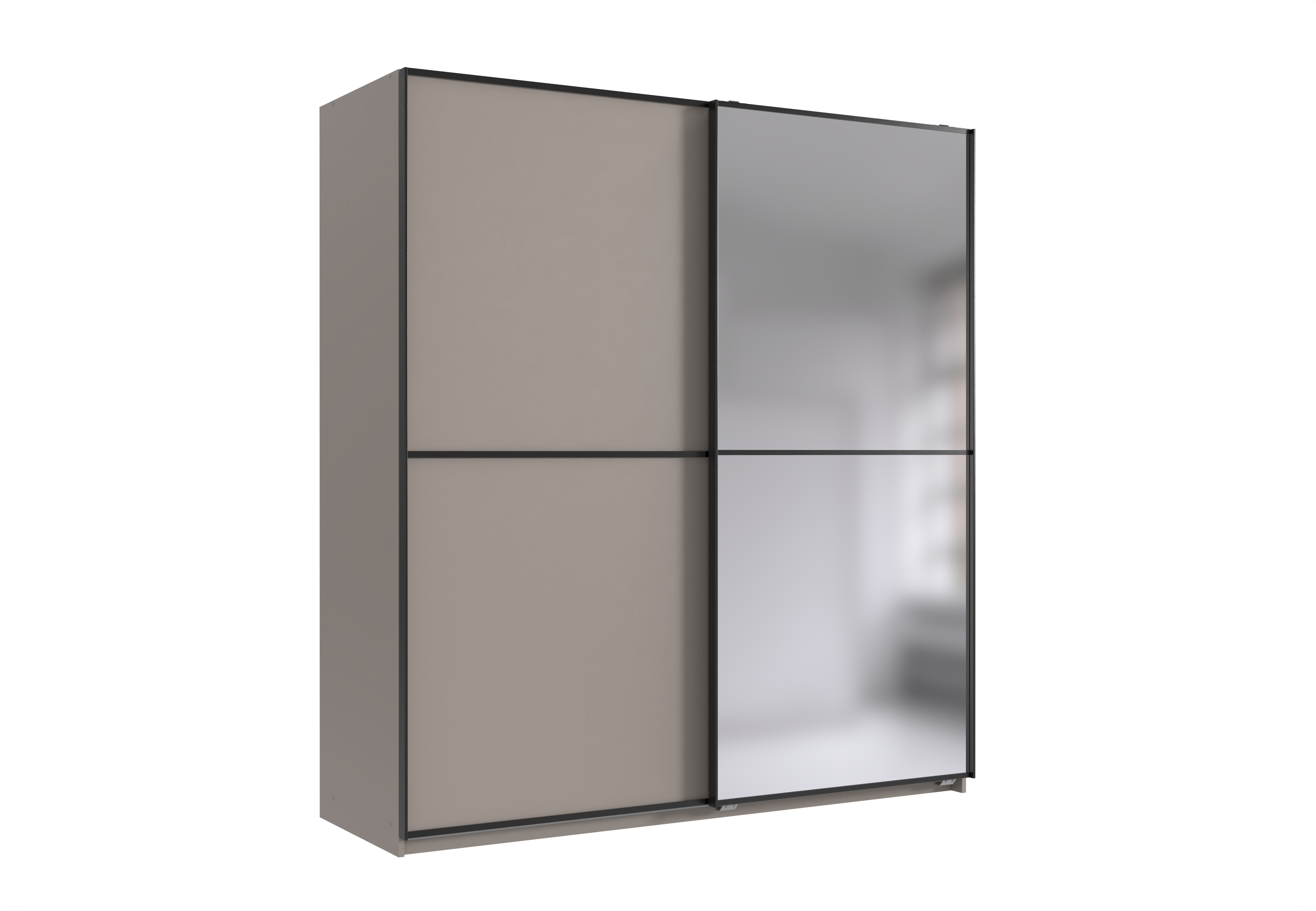 Wimex - Kleerkast Ulm - X20768 - Sahara Grijs/Zwart - 135x198x65cm