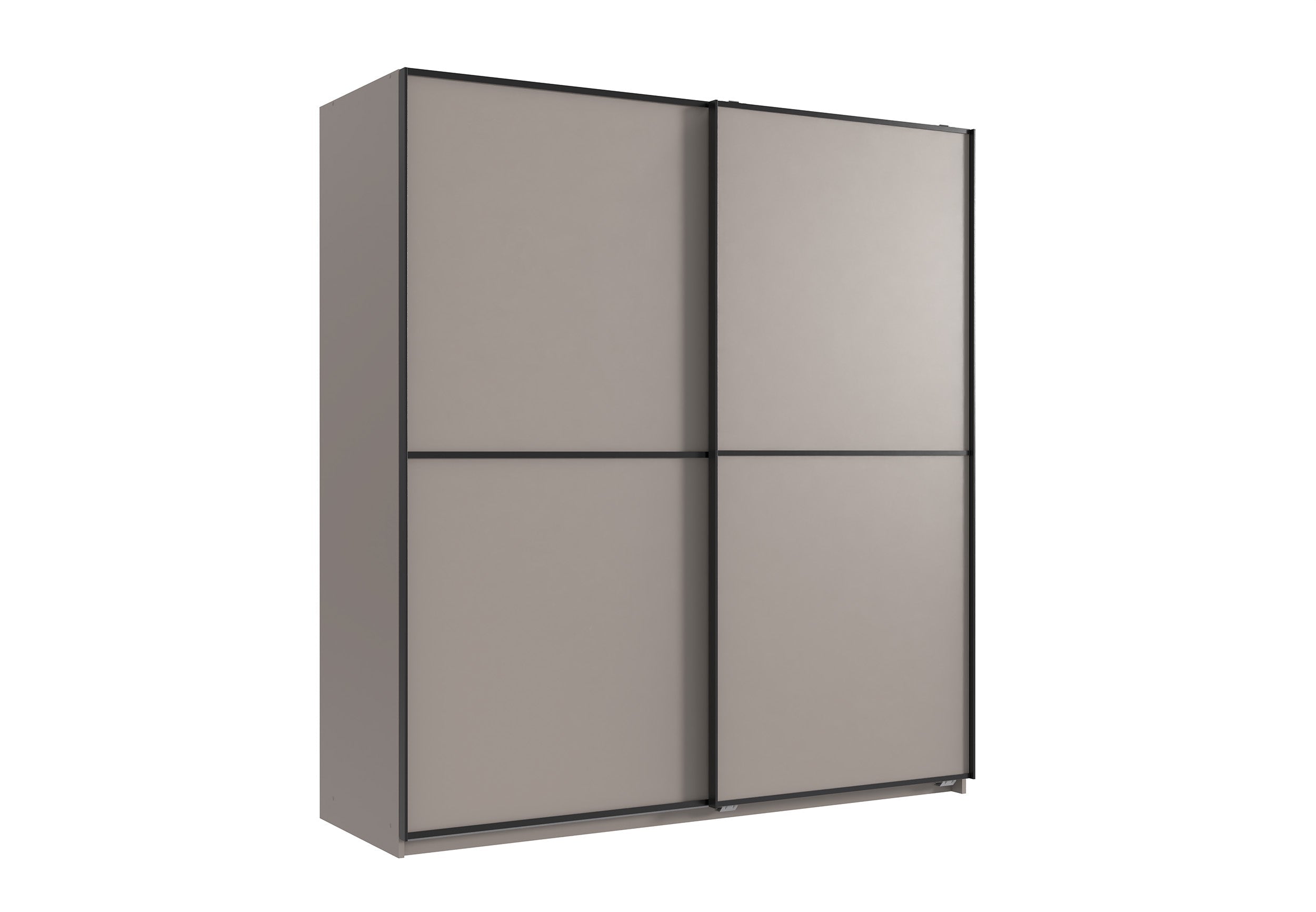 Wimex - Kleerkast Ulm - X20771 - Sahara Grijs/Zwart - 180x198x65cm