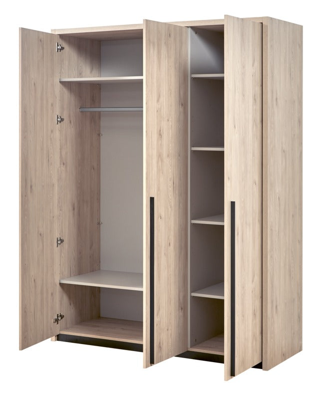 GBO - Kleerkast Viola – 3 deuren – 165x219x60 cm