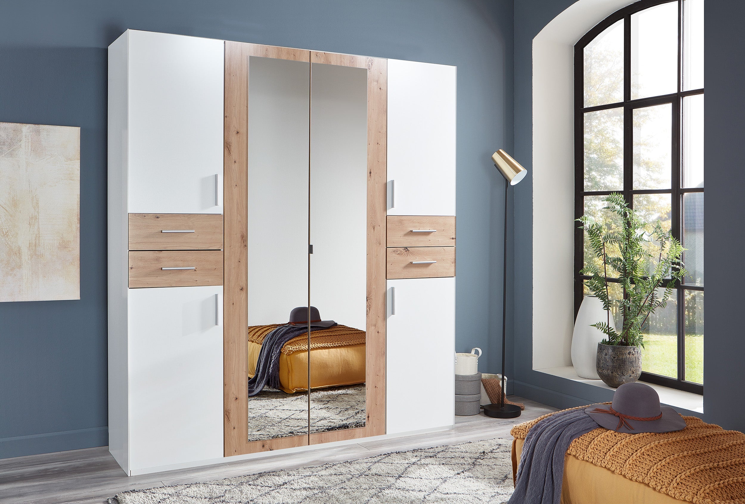 Wimex - Kleerkast Vegas - D11654 - Wit/Artisan Eik - 180x208x58cm