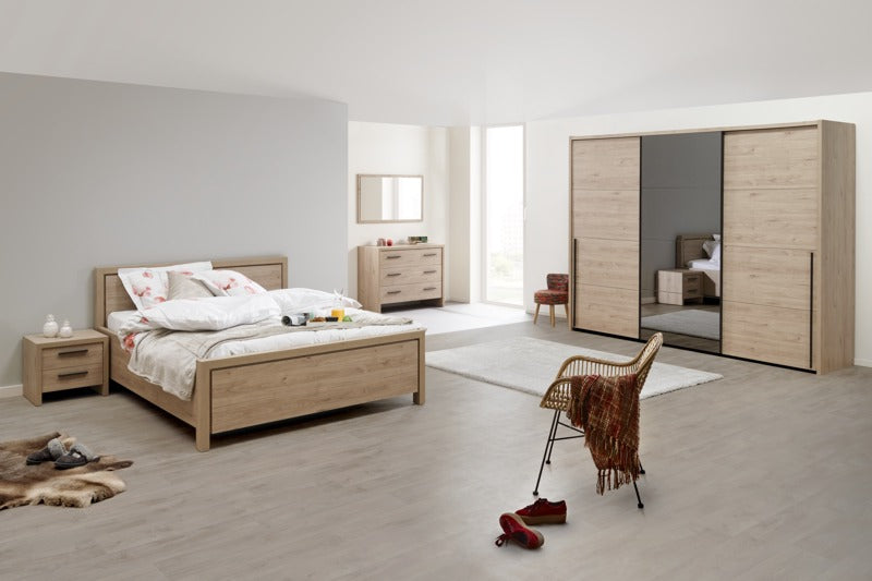GBO - Slaapkamer set Viola3– Kast 200 Schuif+ Bed140 + 2 NT + Com
