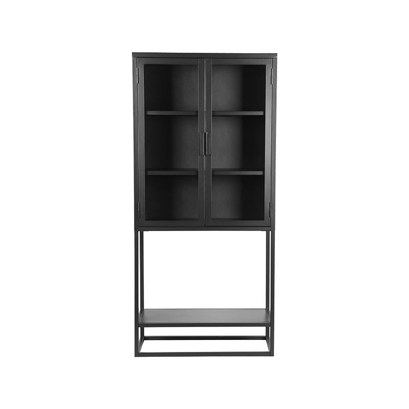 LABEL51 Vitrinekast Level - Zwart - Metaal - 70x35x150 cm