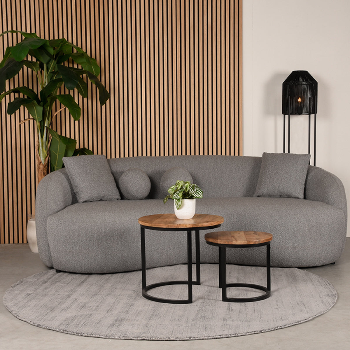 LABEL51 Vloerkleden Velvy - Grijs - Synthetisch