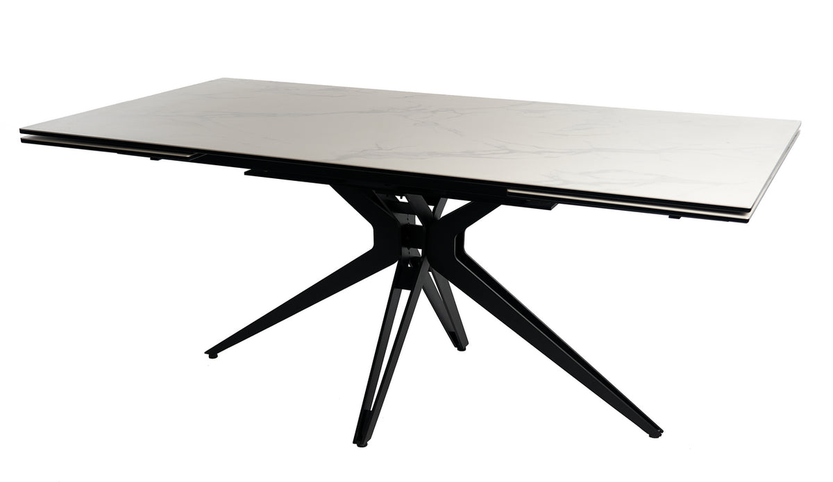 Meubar - Keramische Tafel Wing 1- Wit - 180(+2x50) x 76 x 98 cm