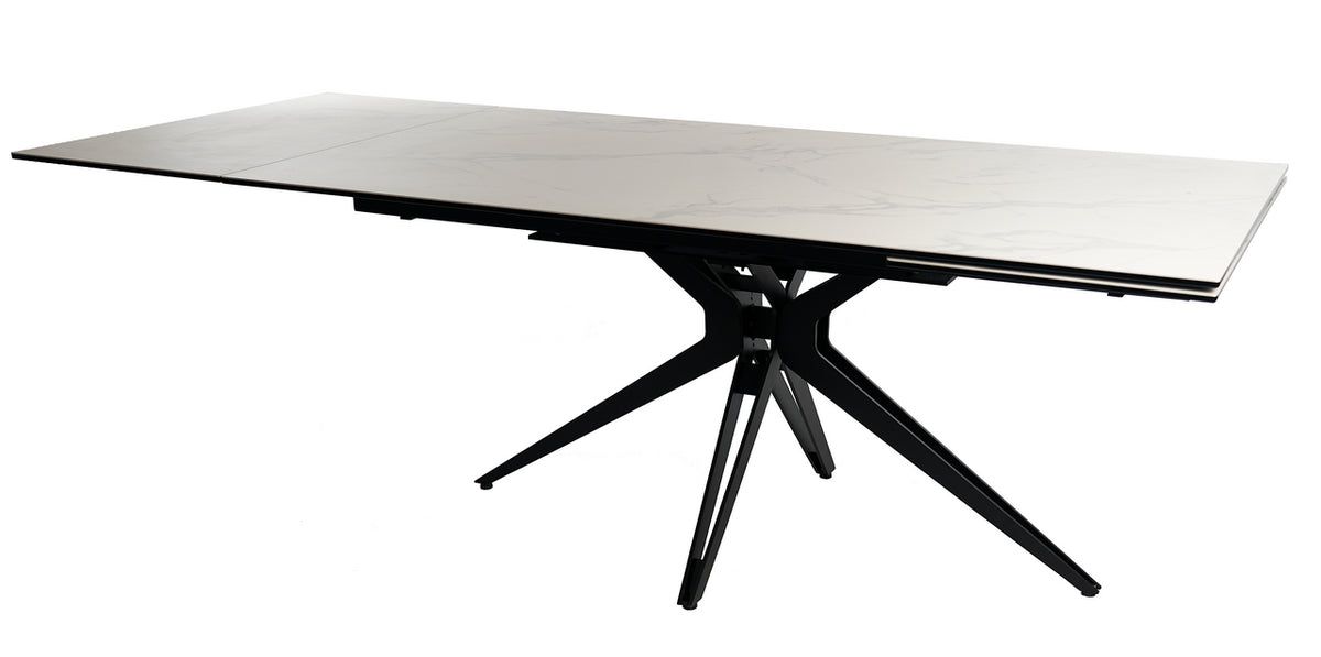 Meubar - Keramische Tafel Wing 1- Wit - 180(+2x50) x 76 x 98 cm