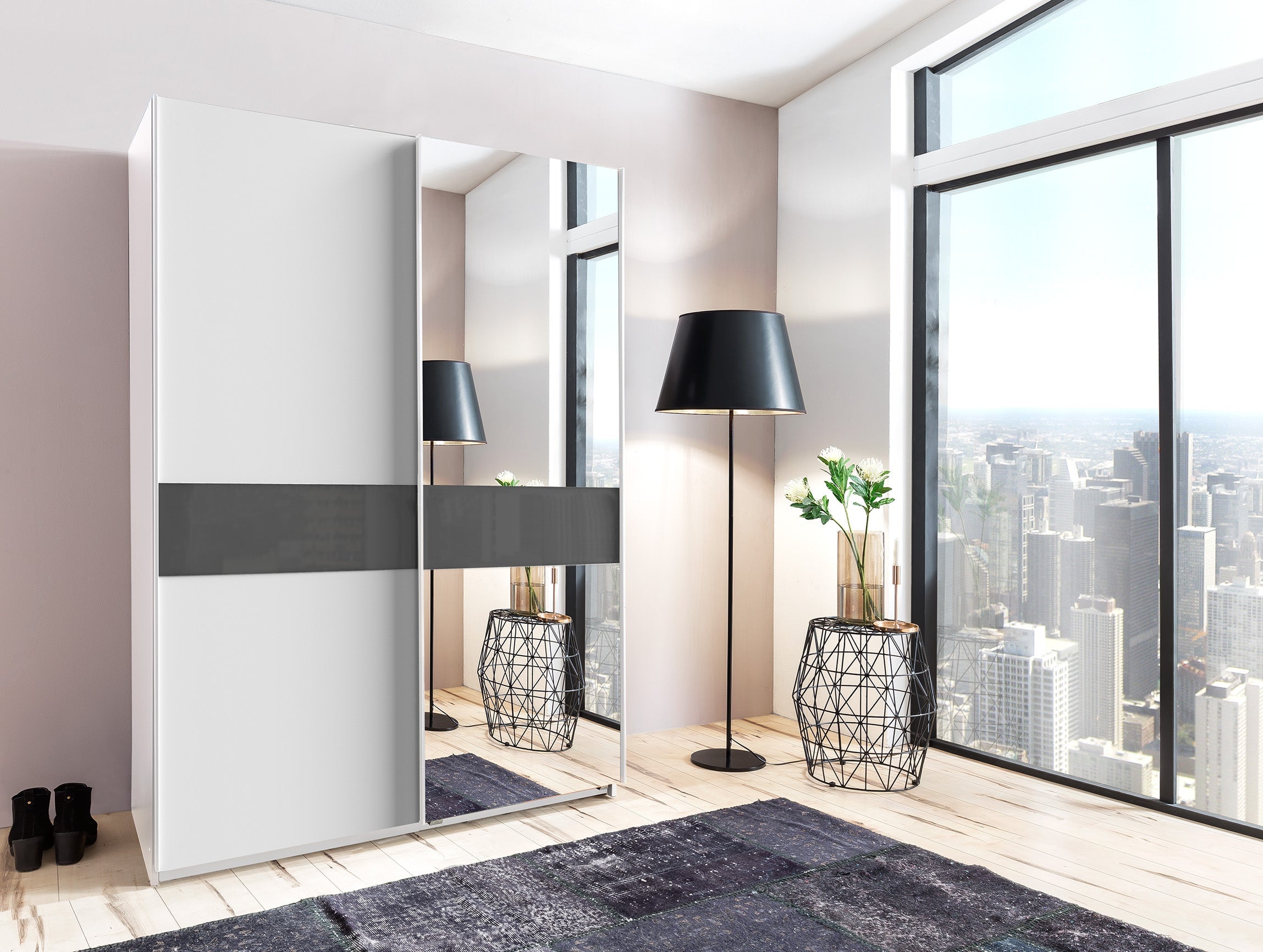 Wimex - Kleerkast Weimar - X59770 - Wit/Grijs - 135x198x65cm