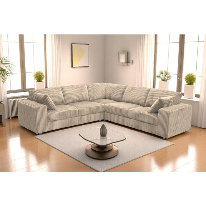 MLM - Hoeksalon Magda - Beige Ribfluweel - 260x260xh88cm