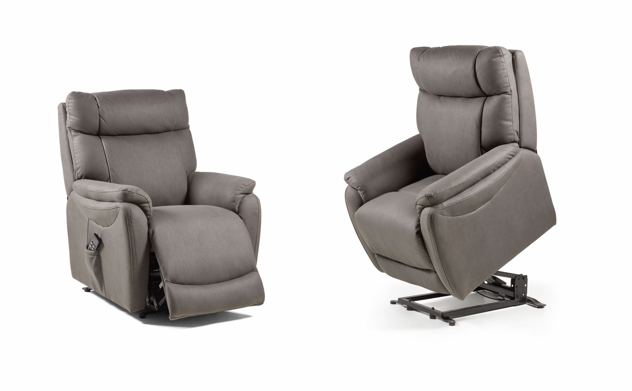 DEZ - Relax Ralph - Microfibre anthracite - 2 moteurs 78x95x110 cm