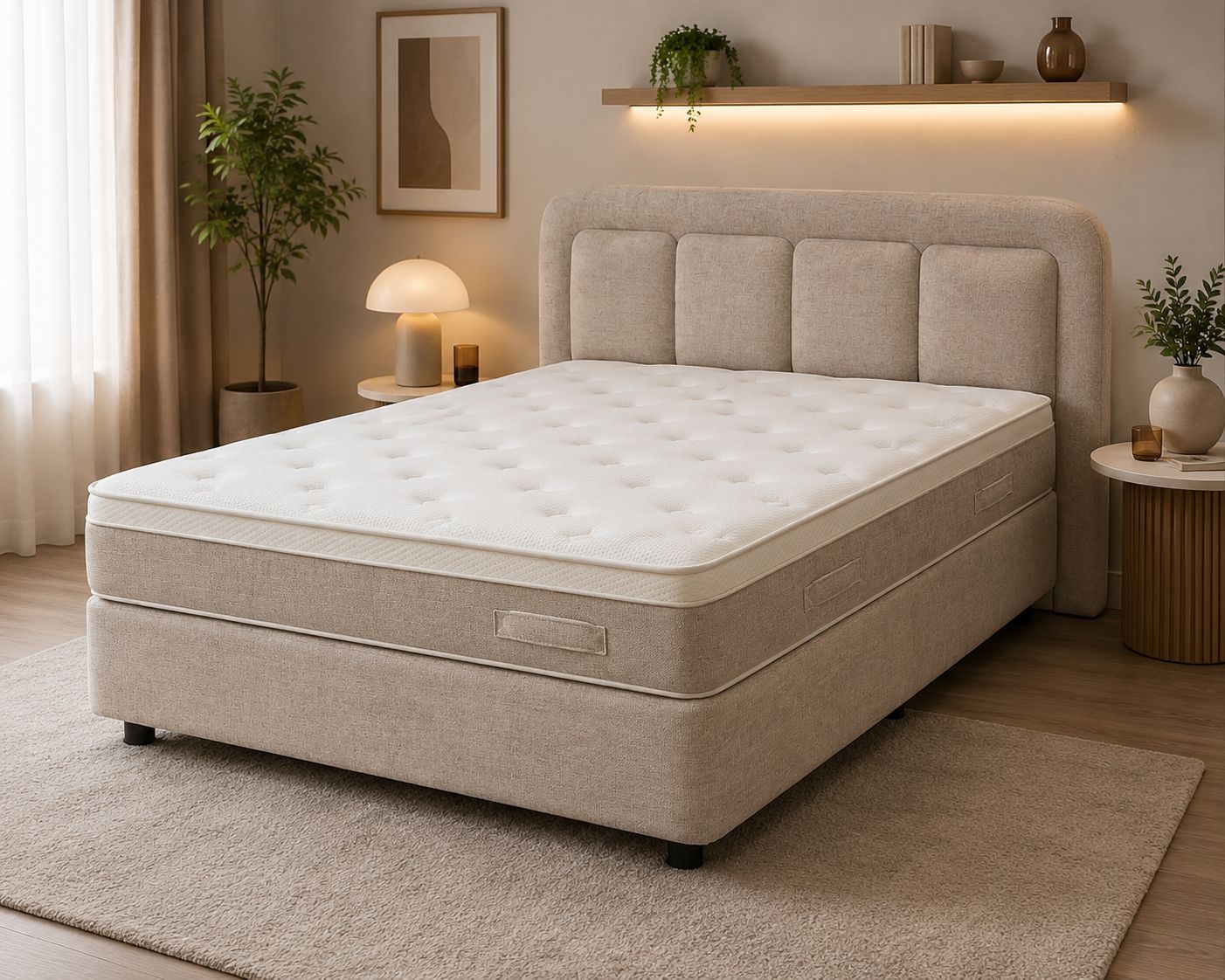 2BM - Boxspring Donna - Beige Stof - 180x200cm