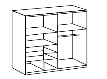 Wimex - Armoire Barcelona - K69640 - Graphite/Noir - 225x208x64cm