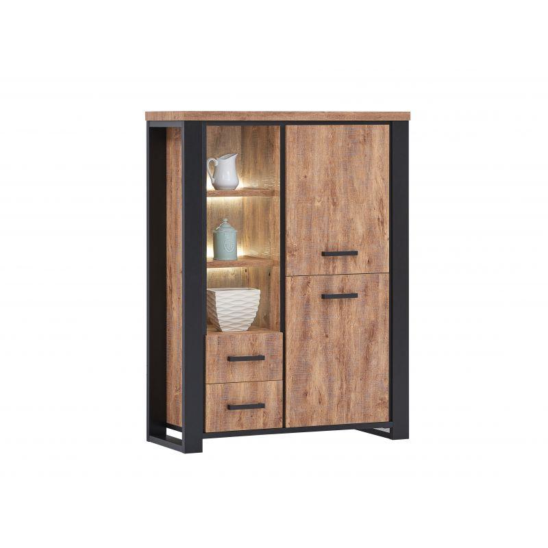 TYC - Barkast Orly - Industri-le Eik - Inclusief ledverlichting - 120x160x45cm
