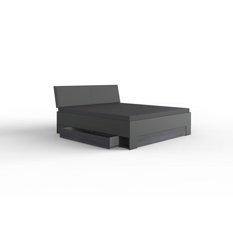 Wimex - Tweepersoonsbed Kopenhagen - Donkergrijs - 180x96x200cm