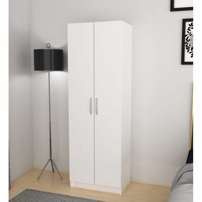 Kleerkast Snow 2 - Twee draaideuren - Wit - 60x180x40cm