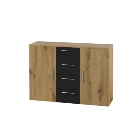 HM - Commode Vera - Artisaan Eik/Zwart - 132x92x38cm