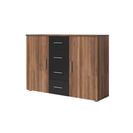 HM - Commode Vera - Walnoot/Zwart - 132x92x38cm
