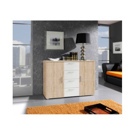 HM - Commode Vera - Eik/Wit - 132x92x38cm