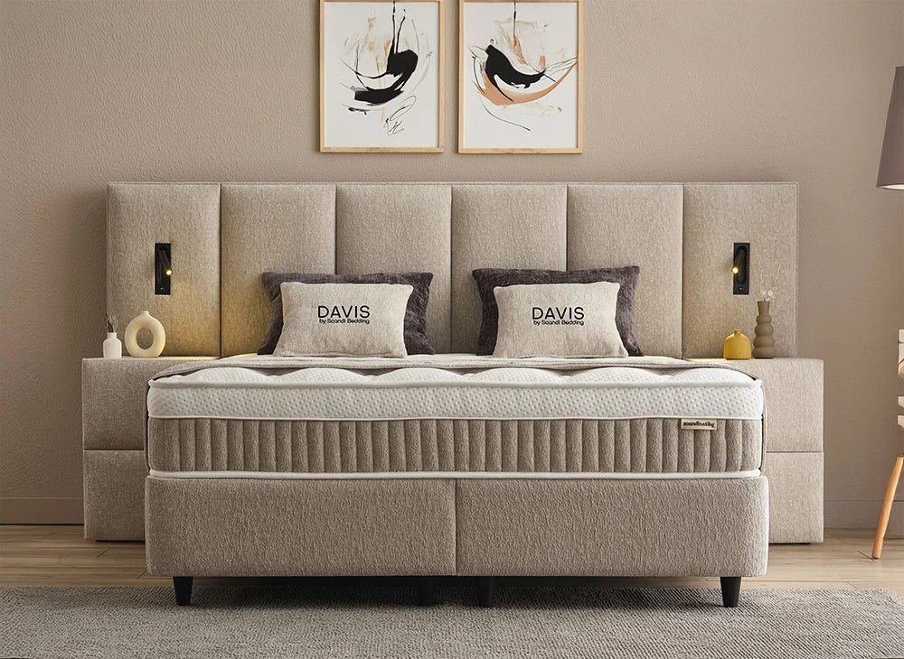 BSP - Boxspring Davis - Stof -  Beige - 160x200 cm