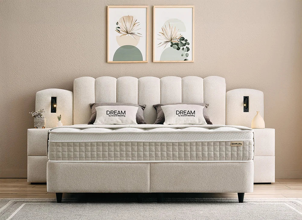 BSP - Boxspring Dream - Stof -  Beige - 160x200 cm