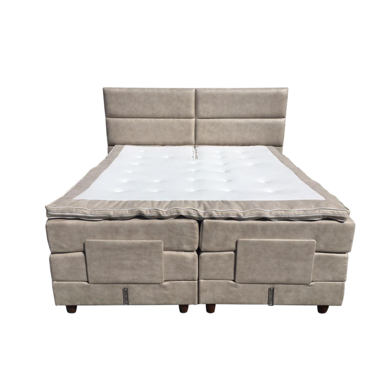 Boxspring Elektra - Elektrisch - Stof - Beige/Taupe - 160x135x200cm