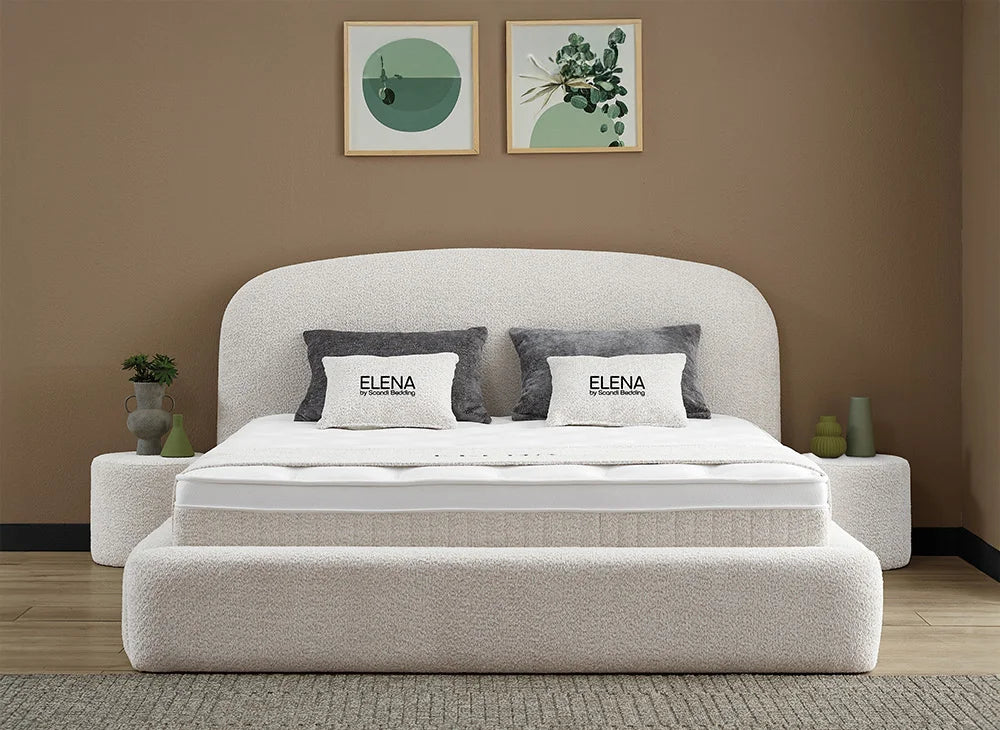 BSP - Boxspring Elena - Stof -  Ecru - 140x200 cm