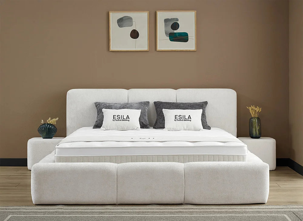 BSP - Boxspring Esila - Stof -  Ecru - 140x200 cm