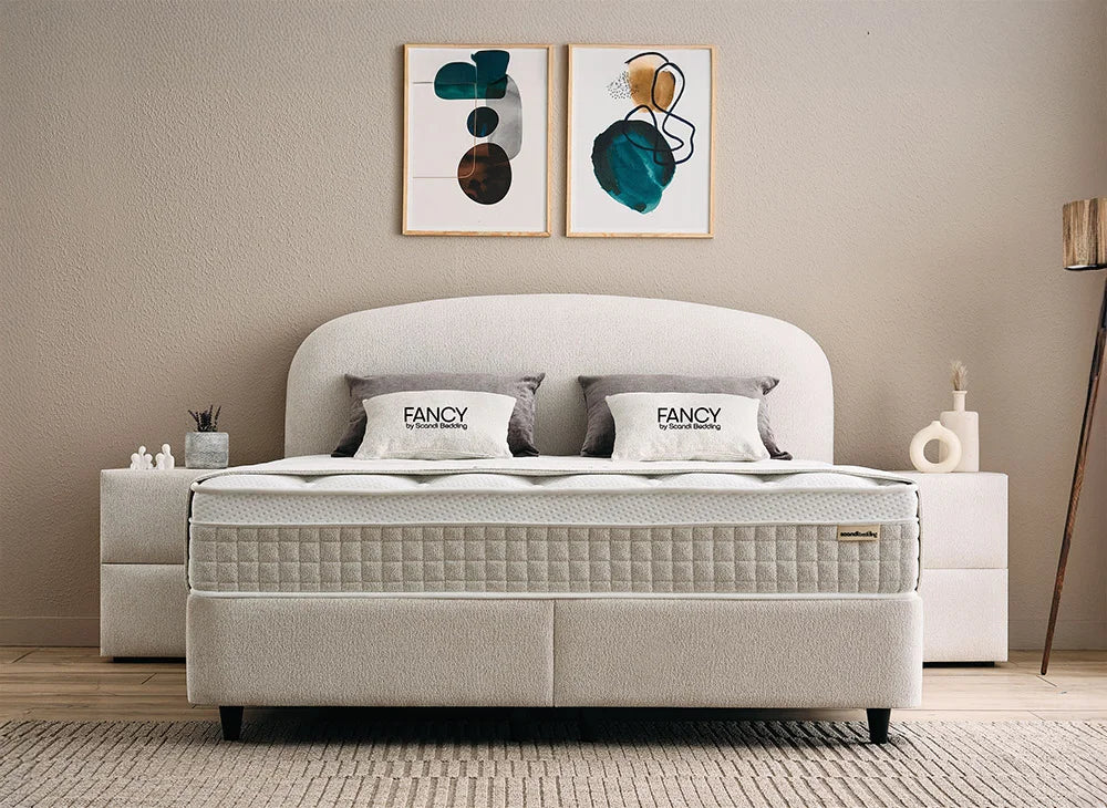 BSP - Boxspring Fancy- Stof -  Ecru - 140x200 cm