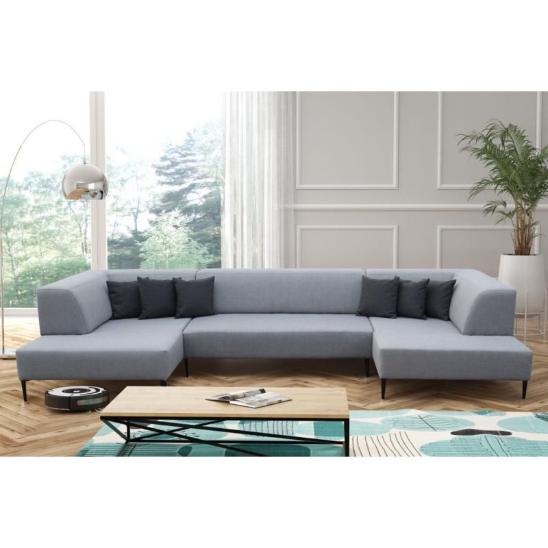 2BM - Hoeksalon Dedrick - Links - Stof - Grijs - 190x370x180cm