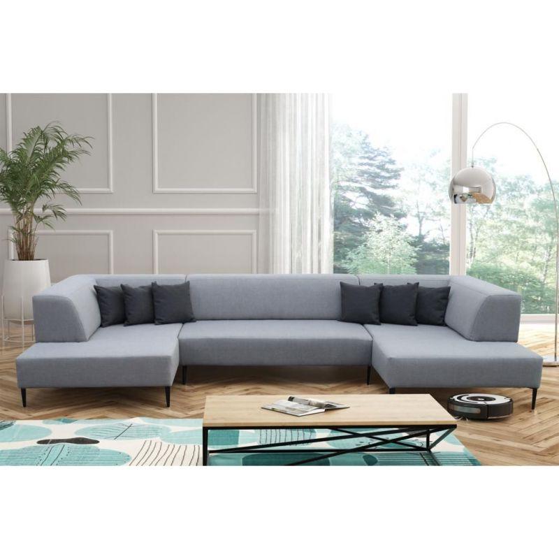 2BM - Hoeksalon Dedrick - Rechts - Stof - Grijs - 180x370x190cm