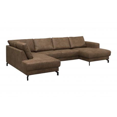 Hoeksalon Kristina - Rechts - Stof - Bruin - 200x305x150cm