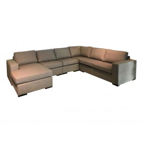 Hoeksalon Mila - Links - Stof - Grijs - 225x325x160cm